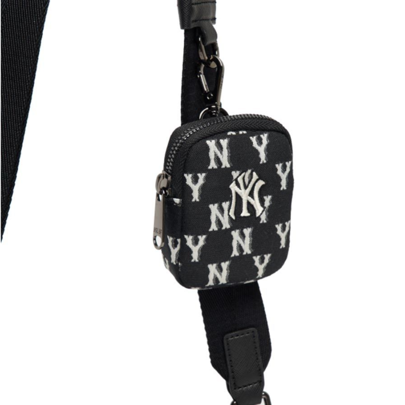 Túi đeo chéo MLB Monogram Jacquard New York Yankees Black 18cm