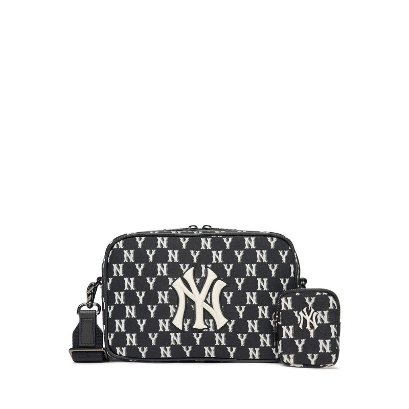 Túi đeo chéo MLB Monogram Jacquard New York Yankees Black 23cm