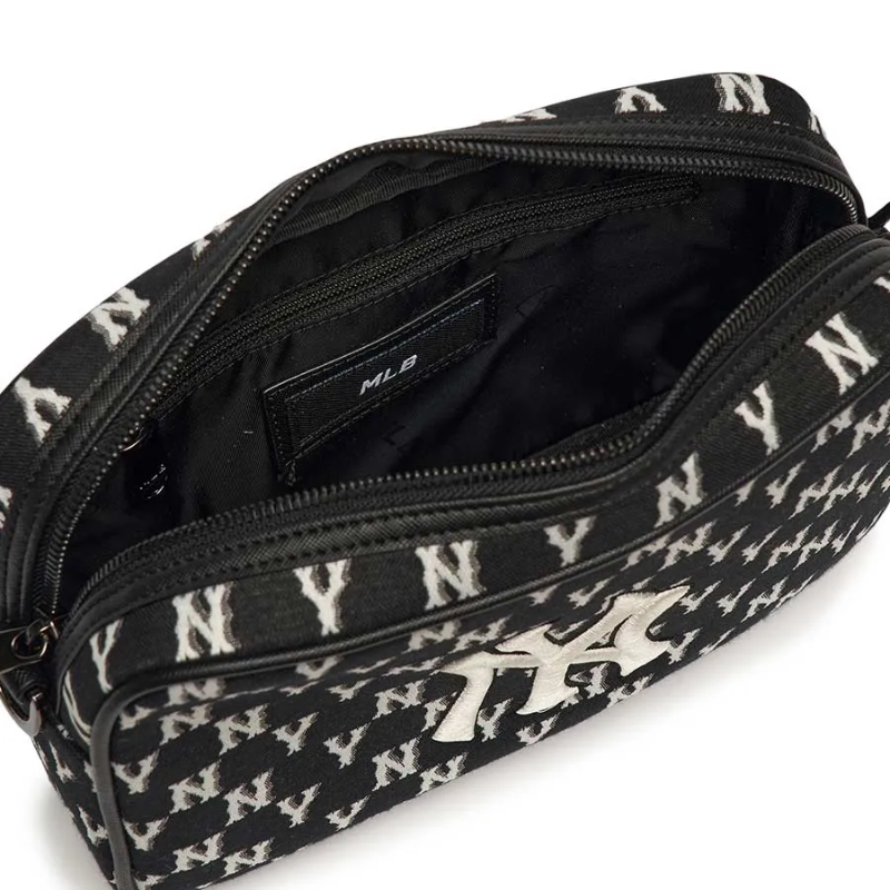 Túi đeo chéo MLB Monogram Jacquard New York Yankees Black 23cm