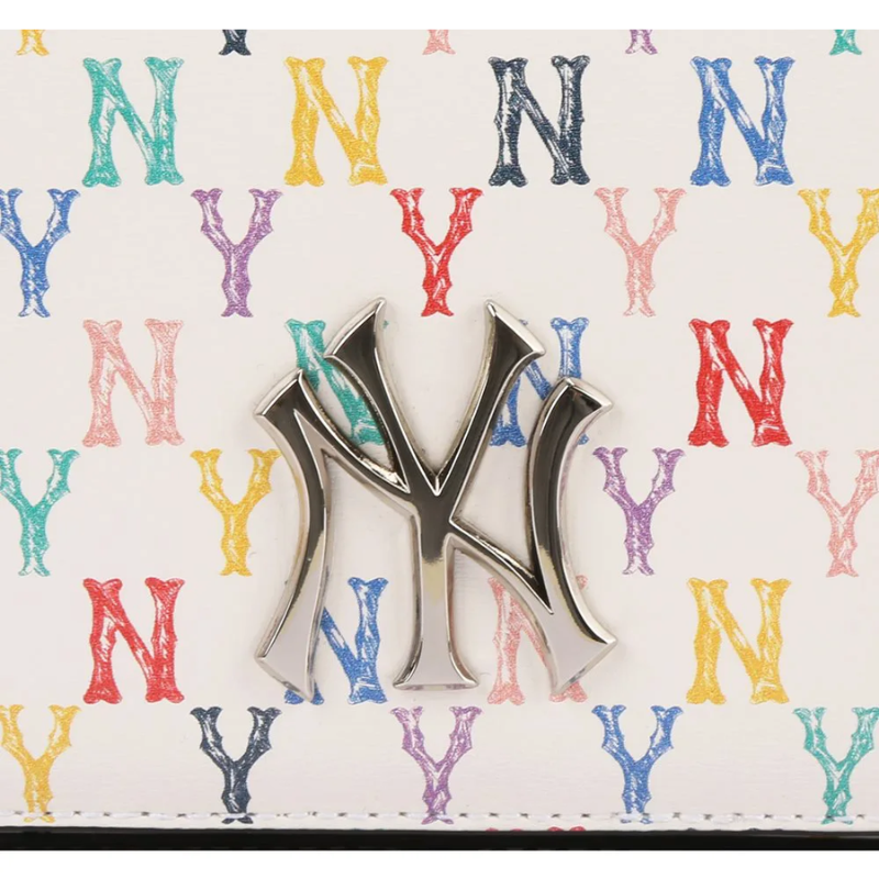 Túi đeo chéo MLB Monogram Rainbow Hoody Bag New York Yankees Ivory