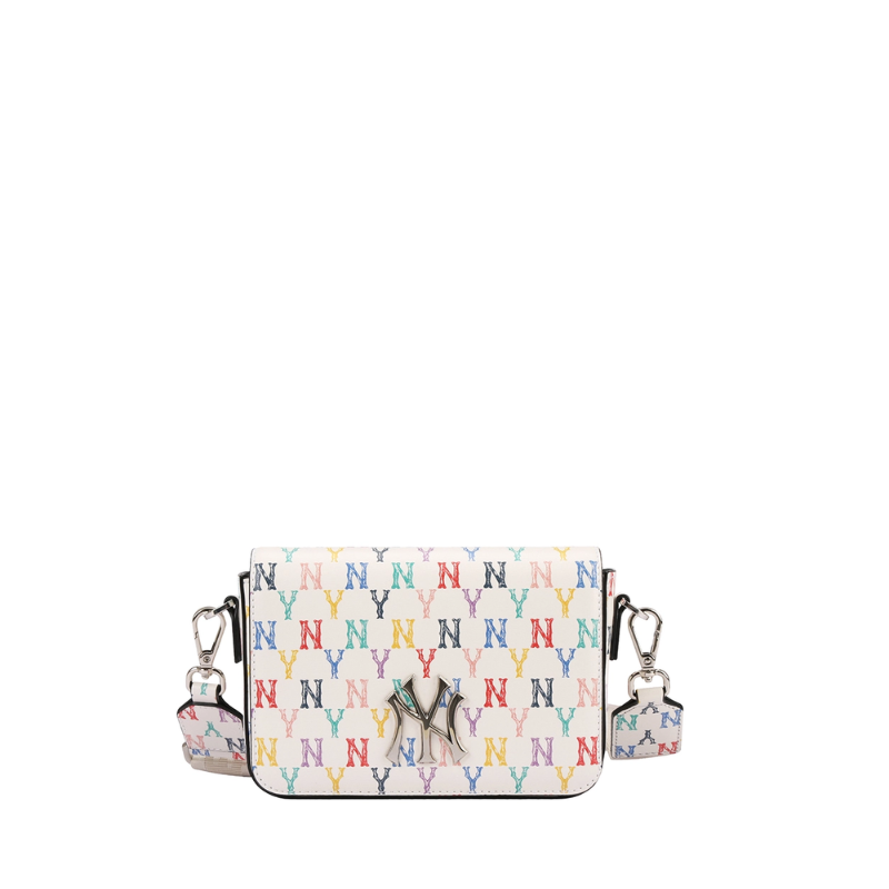 Túi đeo chéo MLB Monogram Rainbow Hoody Bag New York Yankees Ivory
