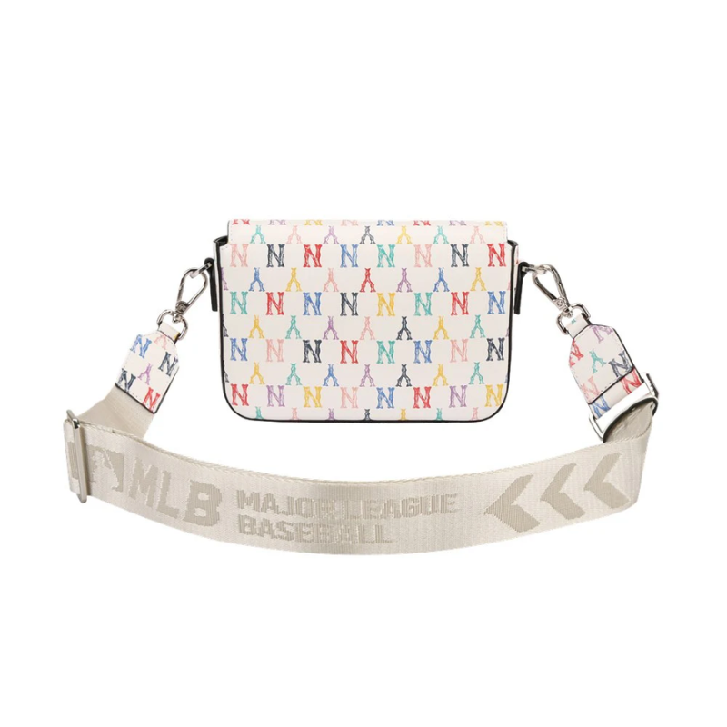 Túi đeo chéo MLB Monogram Rainbow Hoody Bag New York Yankees Ivory