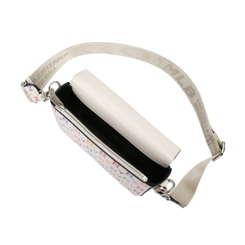 Túi đeo chéo MLB Monogram Rainbow Hoody Bag New York Yankees Ivory