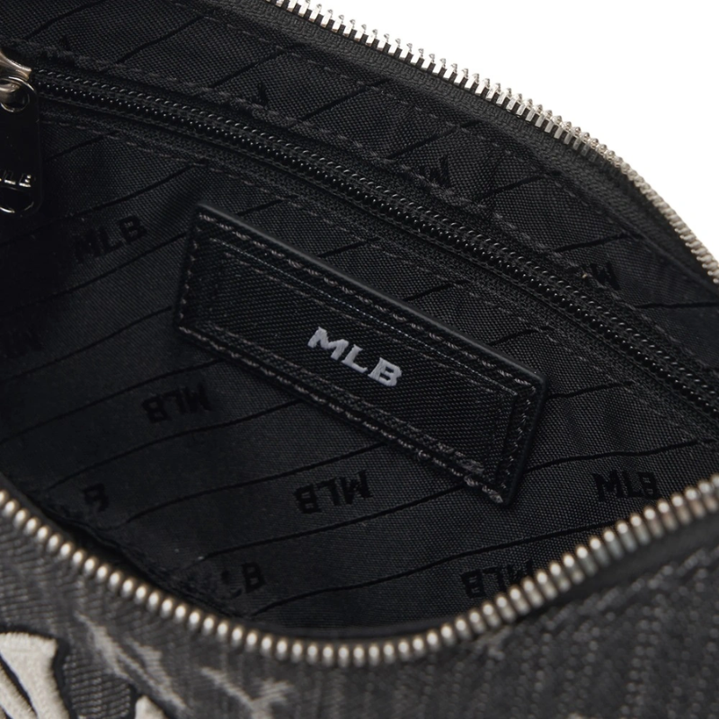 Túi đeo vai MLB Korea Monogram Denim Hobo Bag New York Yankees Navy