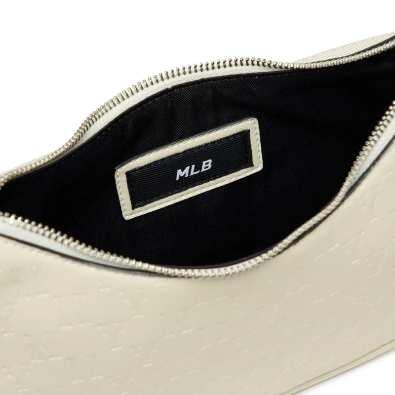 Túi đeo vai MLB Korea Monogram Embo Hobo Bag New York Yankees Cream