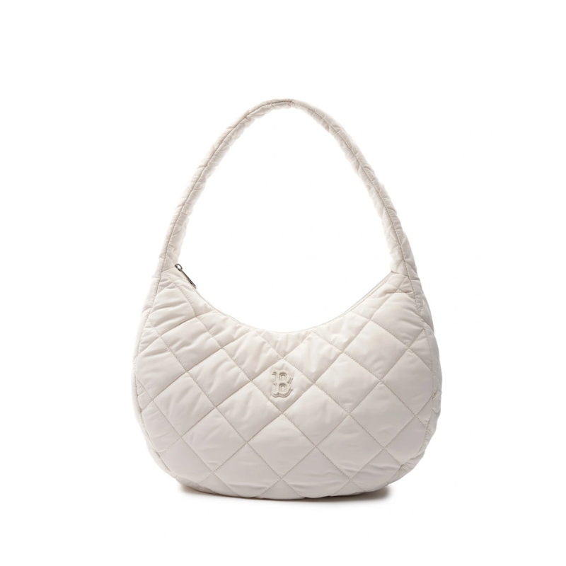 Túi đeo vai MLB Korea Quilted Hobo Bag Large Boston Red Sox Cream