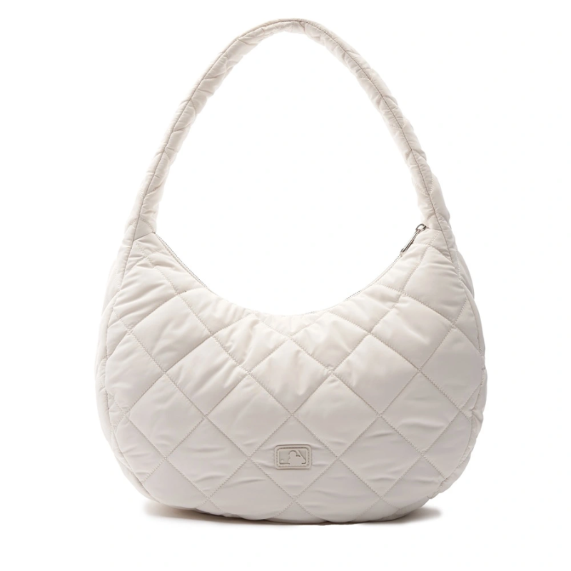 Túi đeo vai MLB Korea Quilted Hobo Bag Large Boston Red Sox Cream