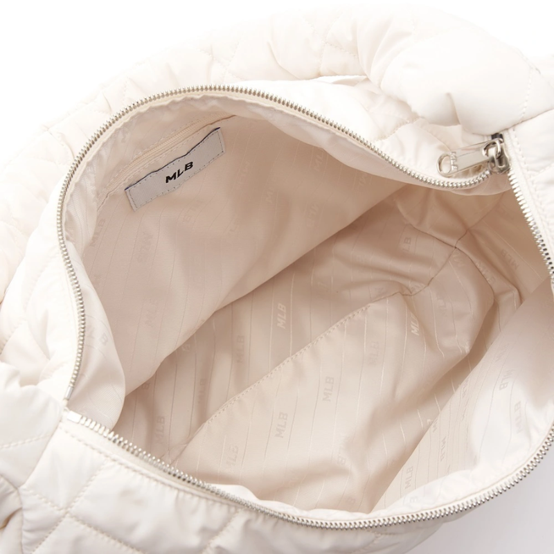 Túi đeo vai MLB Korea Quilted Hobo Bag Large Boston Red Sox Cream