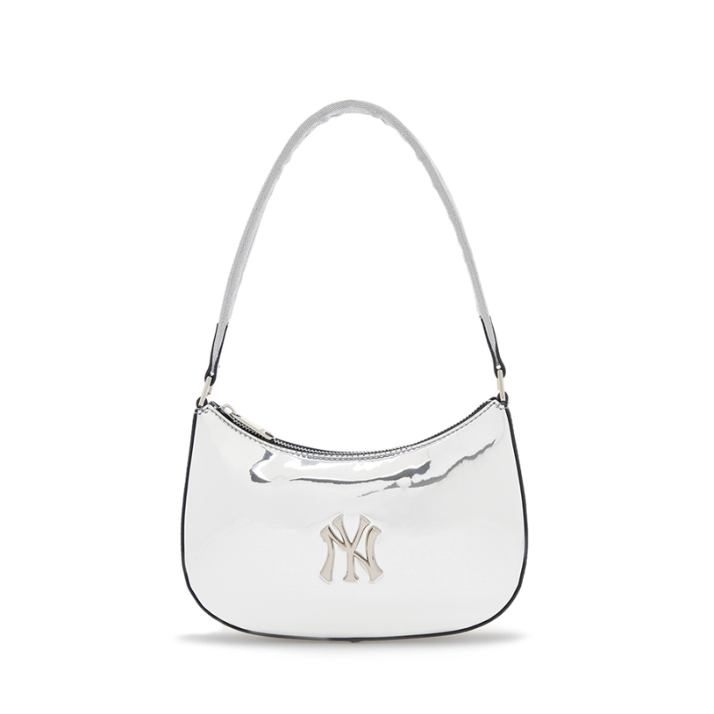 Túi đeo vai MLB Korea Silver Hobo Bag New York Yankees