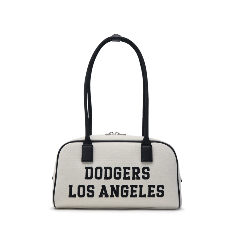 Túi đeo vai MLB Korea Varsity Jacquark Square Shoulder Bag LA Dodger Cream