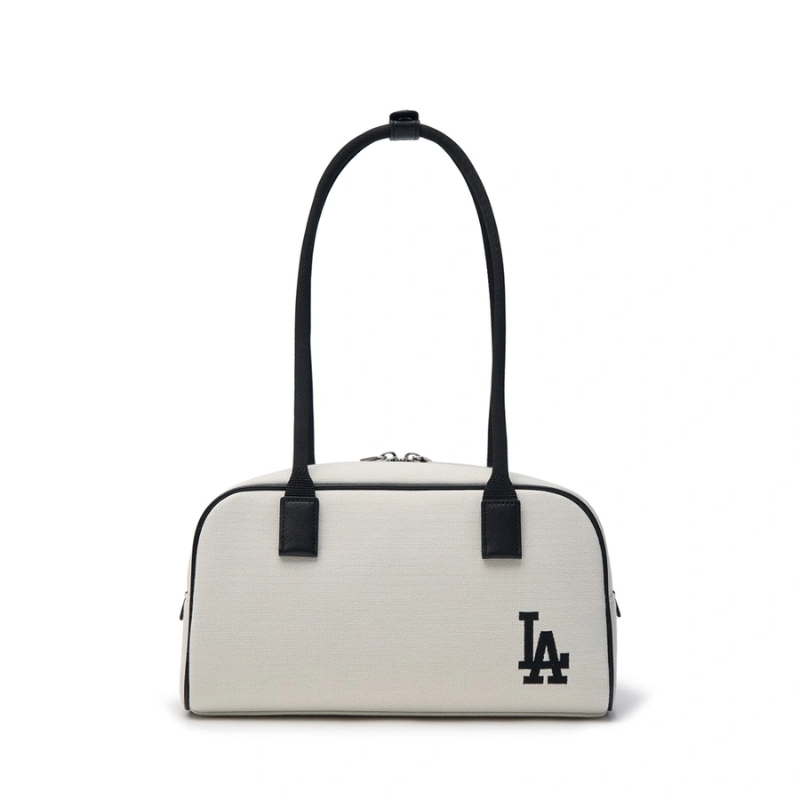 Túi đeo vai MLB Korea Varsity Jacquark Square Shoulder Bag LA Dodger Cream