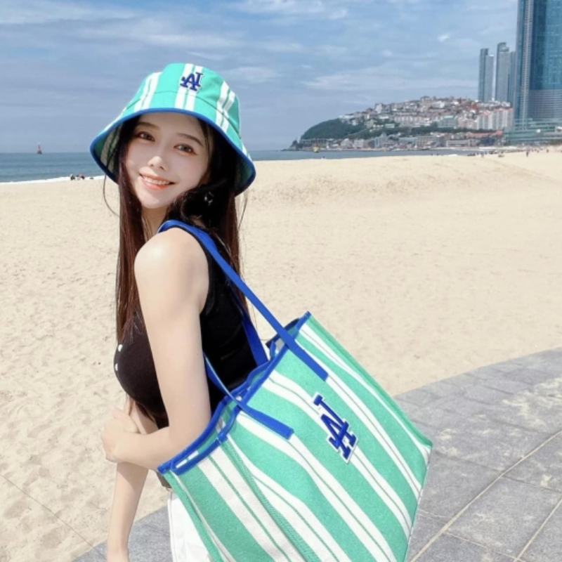 Túi MLB Ethnic Stripe Tote Bag LA Dodgers Mint