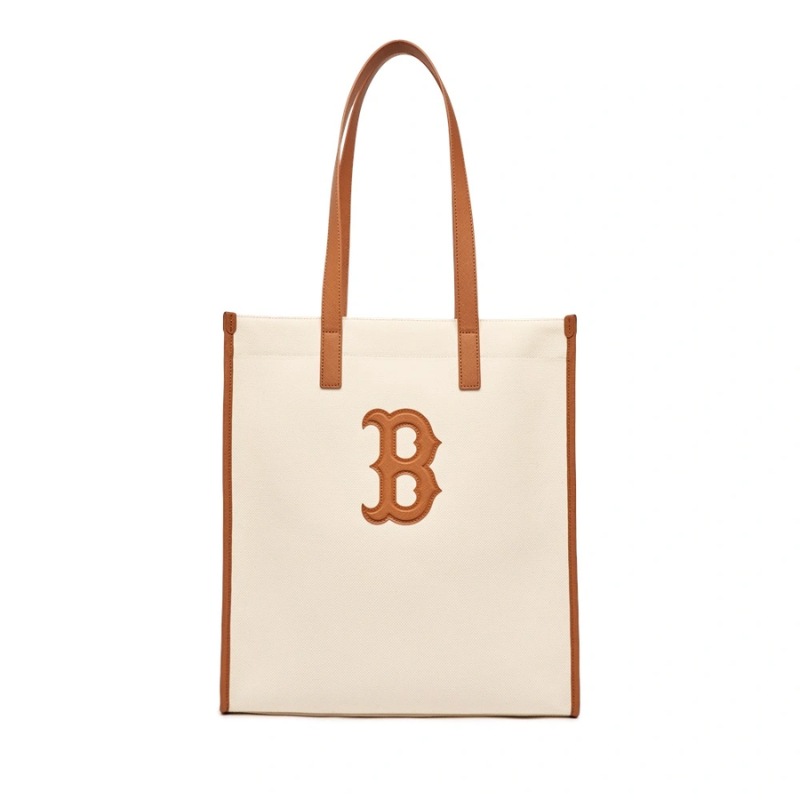 Túi Tote Bag MLB Basic Canvas Vertical Boston Red Sox Cream