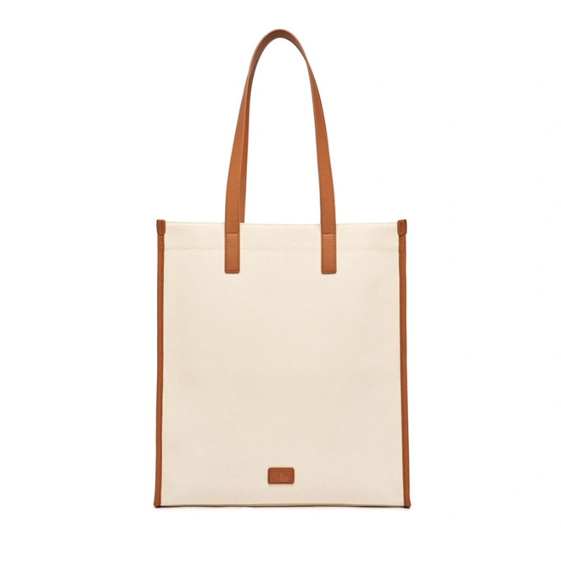 Túi Tote Bag MLB Basic Canvas Vertical Boston Red Sox Cream