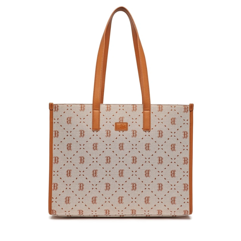 Túi Tote Bag MLB Diamond Monogram Jacquard Large Boston Red Sox Brown