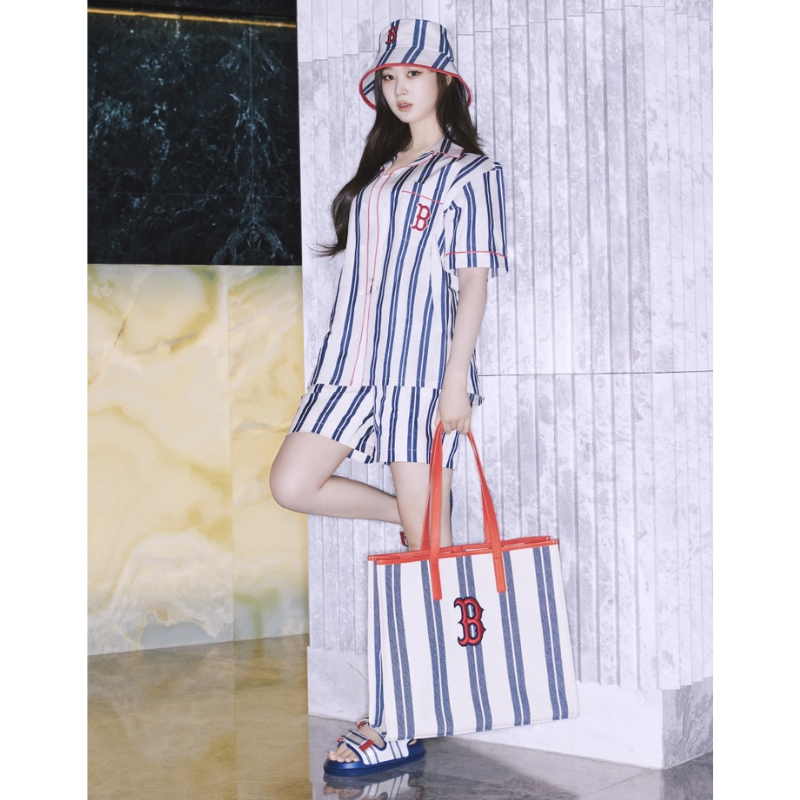Túi Tote Bag MLB Ethnic Stripe Boston Red Sox L.Navy