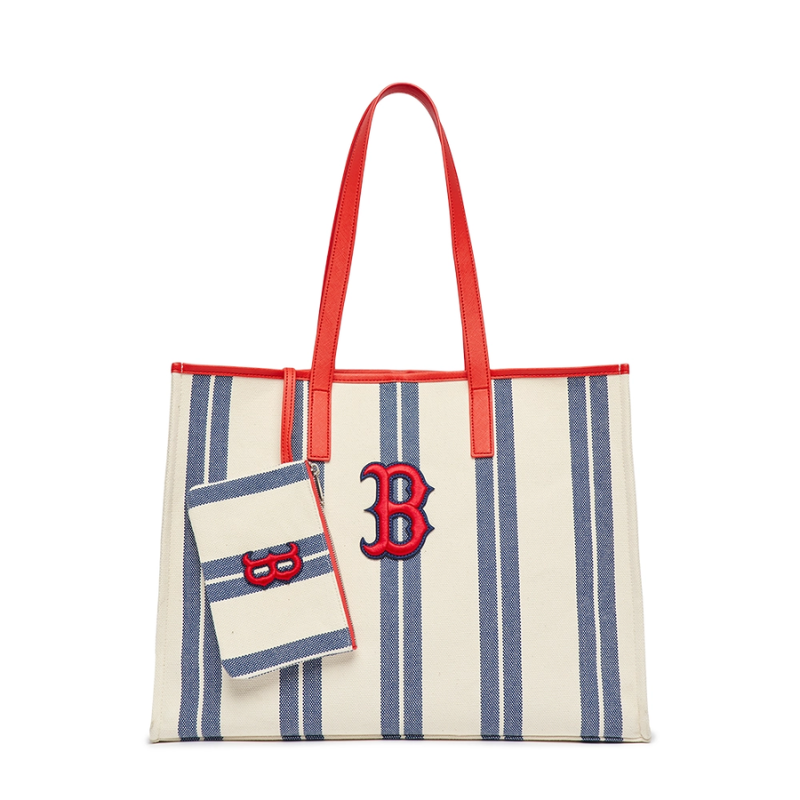 Túi Tote Bag MLB Ethnic Stripe Boston Red Sox L.Navy
