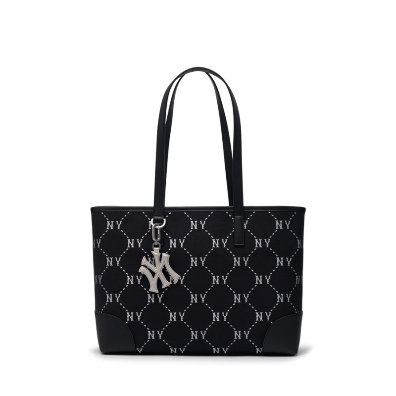 Túi Tote Bag MLB Korea Diamond Monogram Jacquard New York Yankees Black
