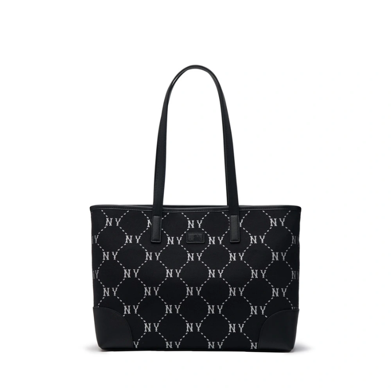 Túi Tote Bag MLB Korea Diamond Monogram Jacquard New York Yankees Black