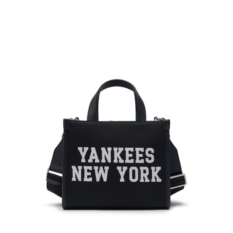 Túi Tote Bag MLB Korea Varsity Jacquard New York Yankees Black