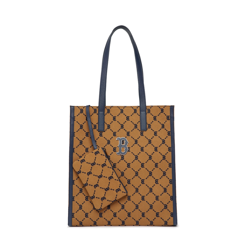 Túi Tote Bag MLB Mono Diamond Jackquard Boston Red Sox D.Beige