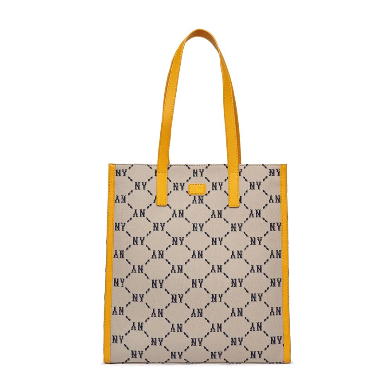 Túi Tote Bag MLB Mono Diamond Jackquard New York Yankees Beige