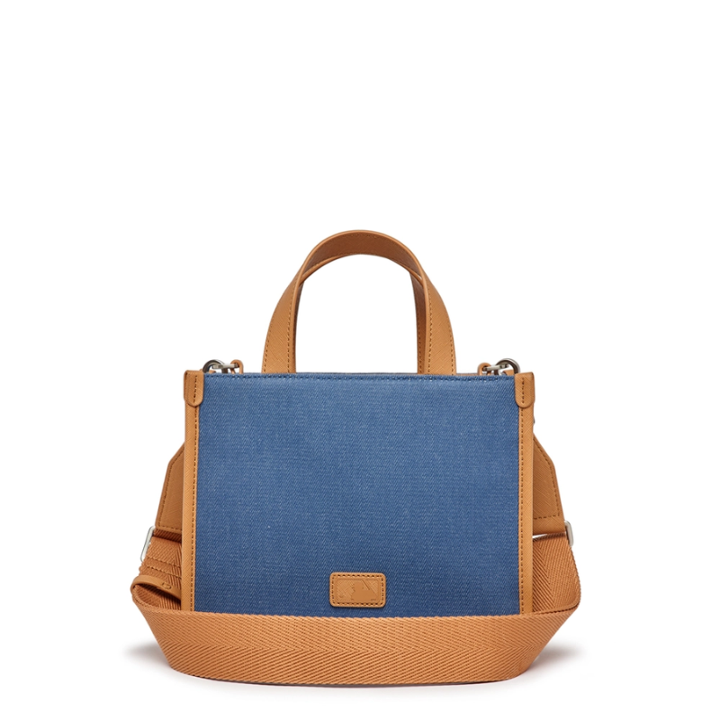 Túi Tote Bag MLB Varsity Basic Canvas Mini New York Yankees Xanh Nâu